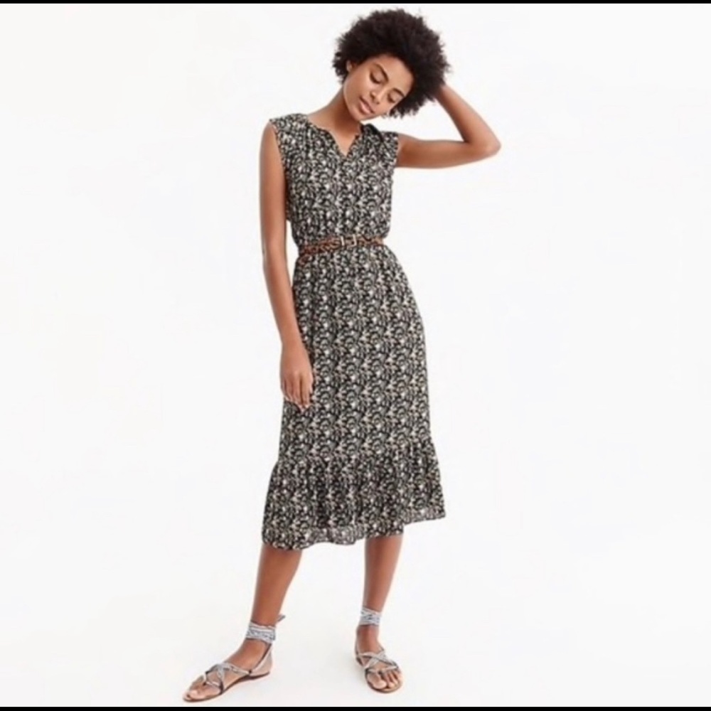 JCREW Cap-sleeve midi dress in super bloom XXL